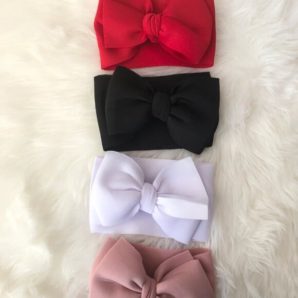Baby Toddler Pink Oversized Headband Bow - Picture 4 of 4